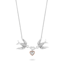 Load image into Gallery viewer, Hallmark Fine Jewelry Lovebirds Diamond Necklace in Sterling Silver View 1
