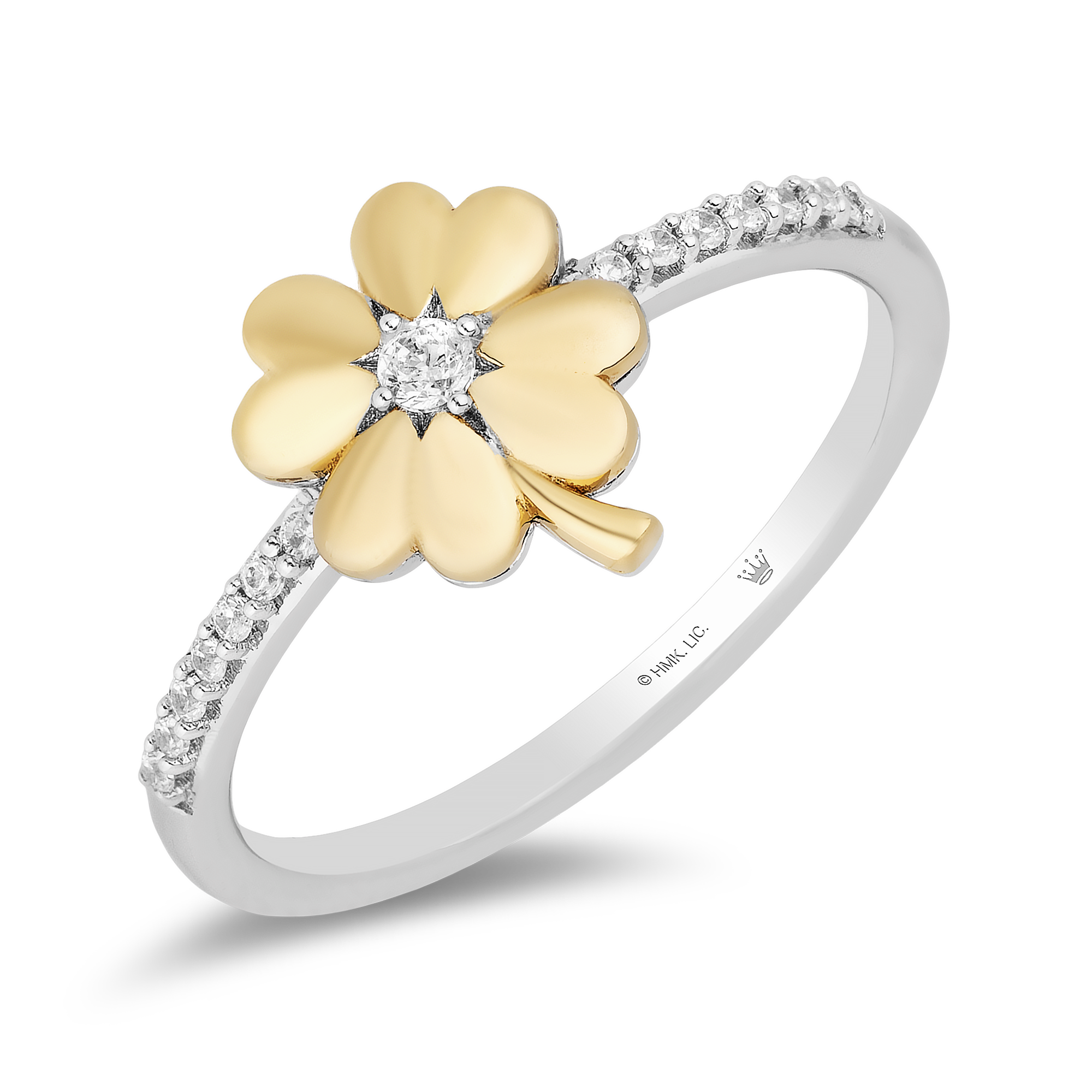 Hallmark Fine Jewelry Clover Diamond Ring in Yellow Gold Sterling Silver Jewelry by Hallmark Fine Jewelry