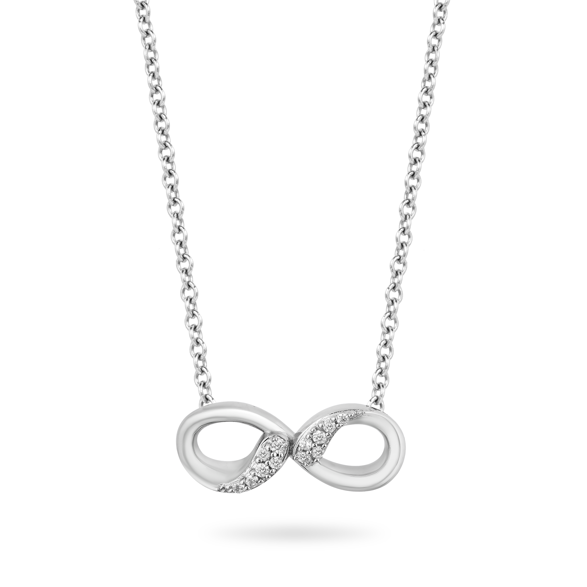 Hallmark Fine Jewelry Modern Infinity Diamond Pendant in Sterling