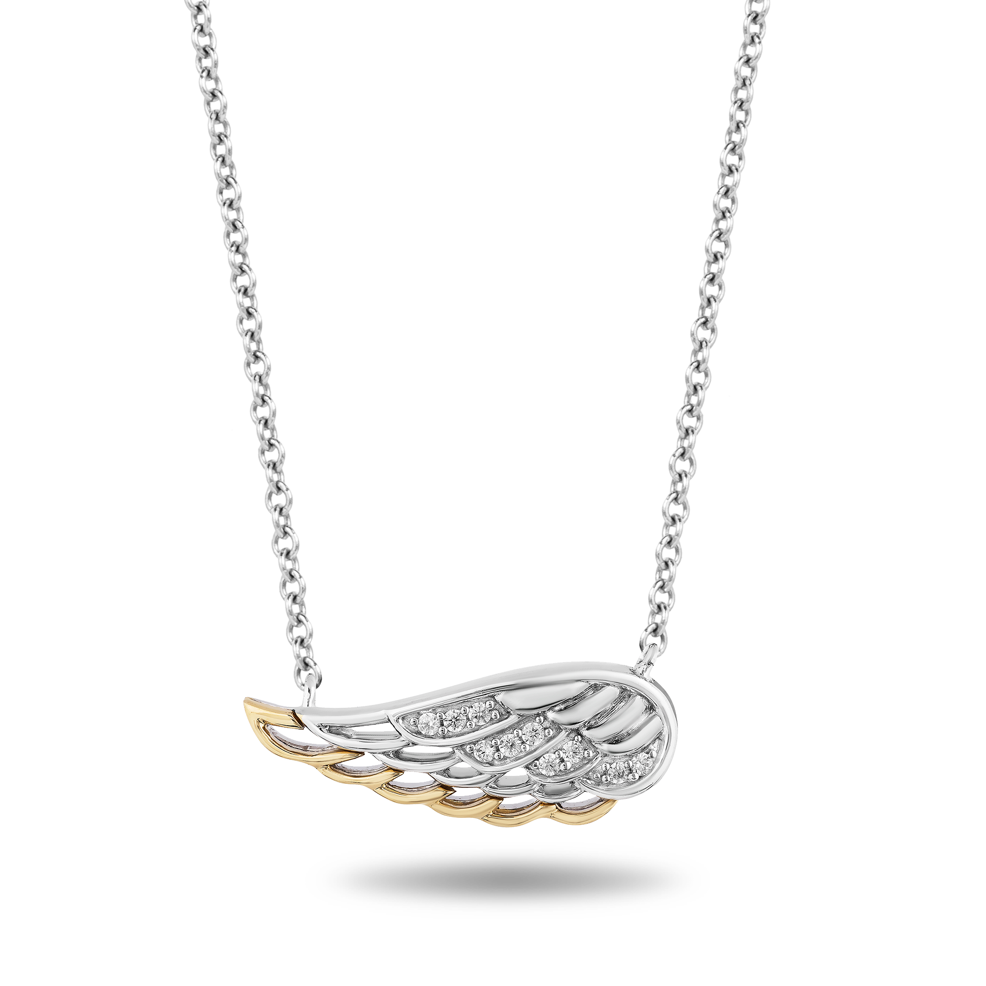 Hallmark Fine Jewelry Wing Diamond Necklace in Sterling Silver
