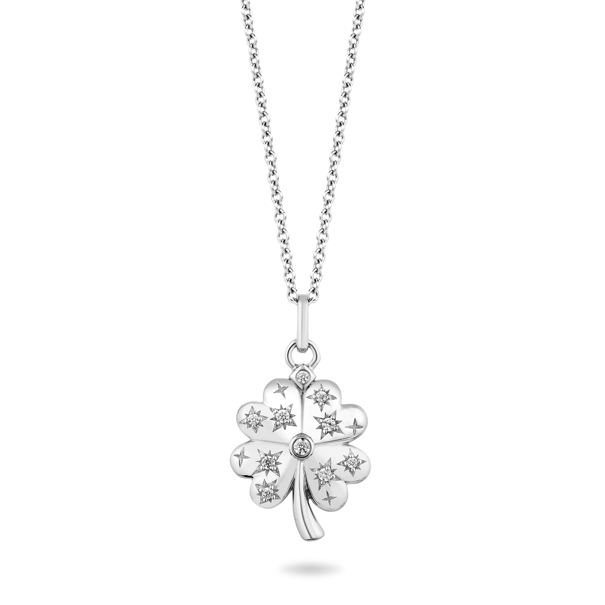 Four leaf clover diamond necklace deals