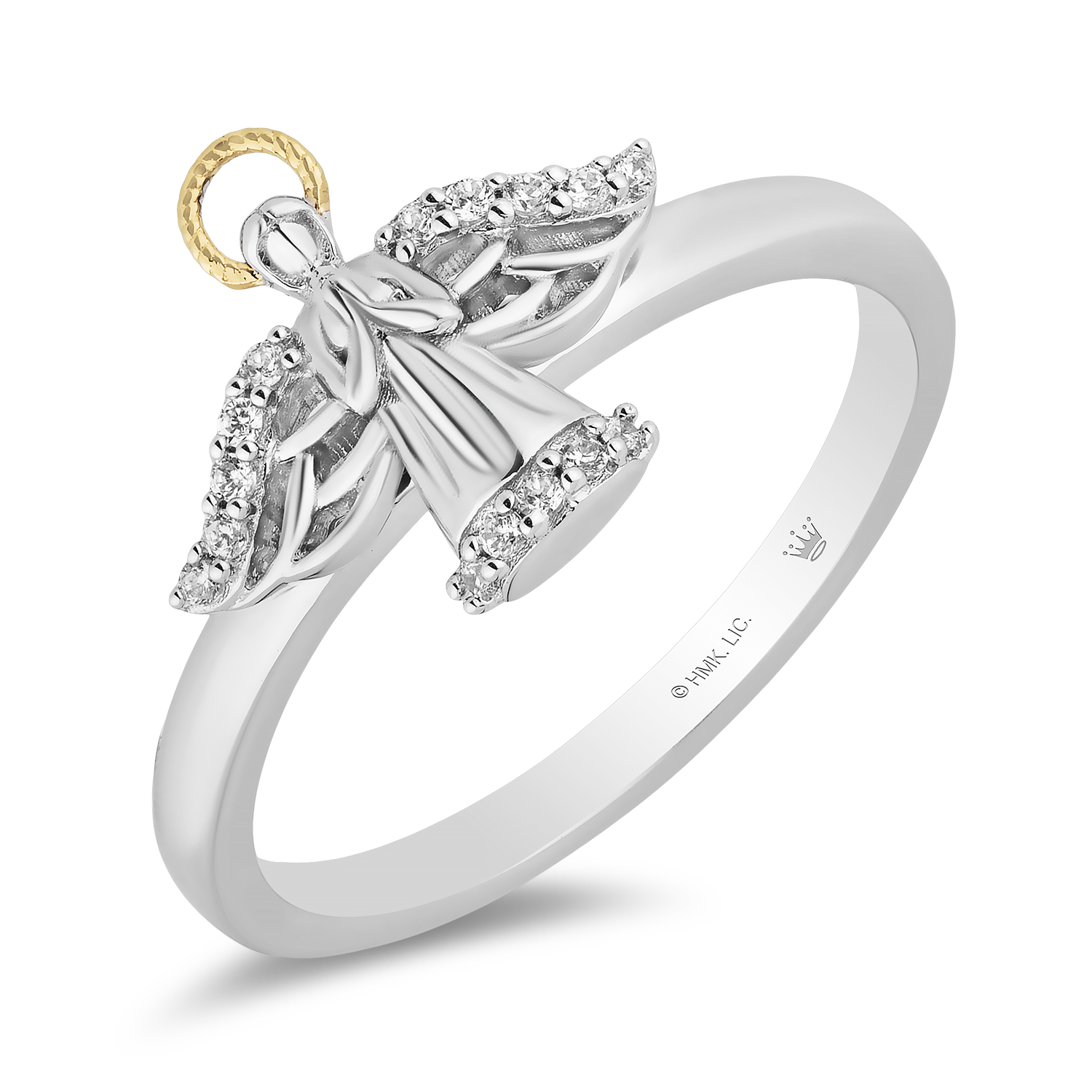 Hallmark Fine Jewelry Guardian Angel Ring in Sterling Silver and 14K Y