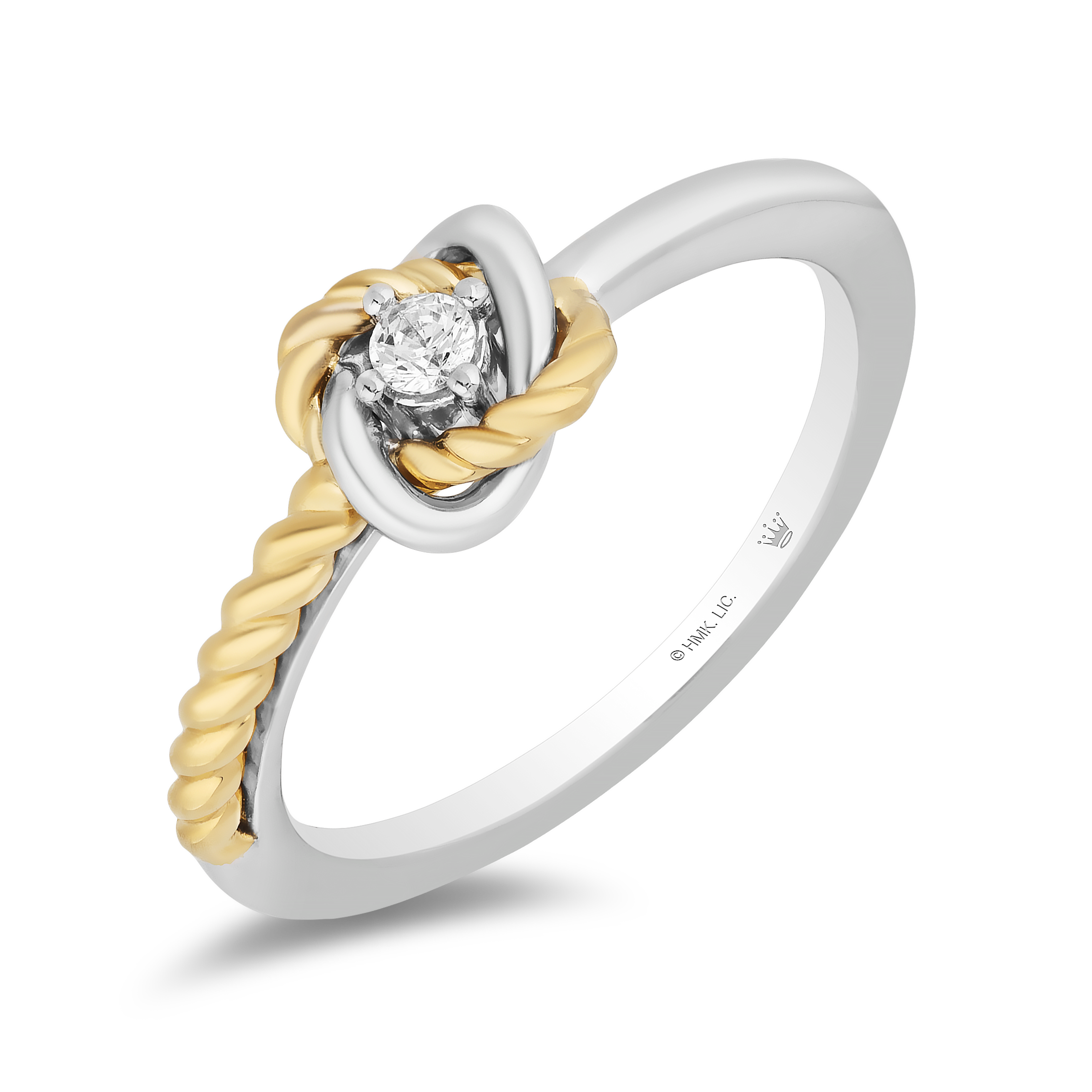 Hallmark Fine Jewelry Diamond Love Knot Promise Ring in Sterling Silver and  14K Yellow Gold