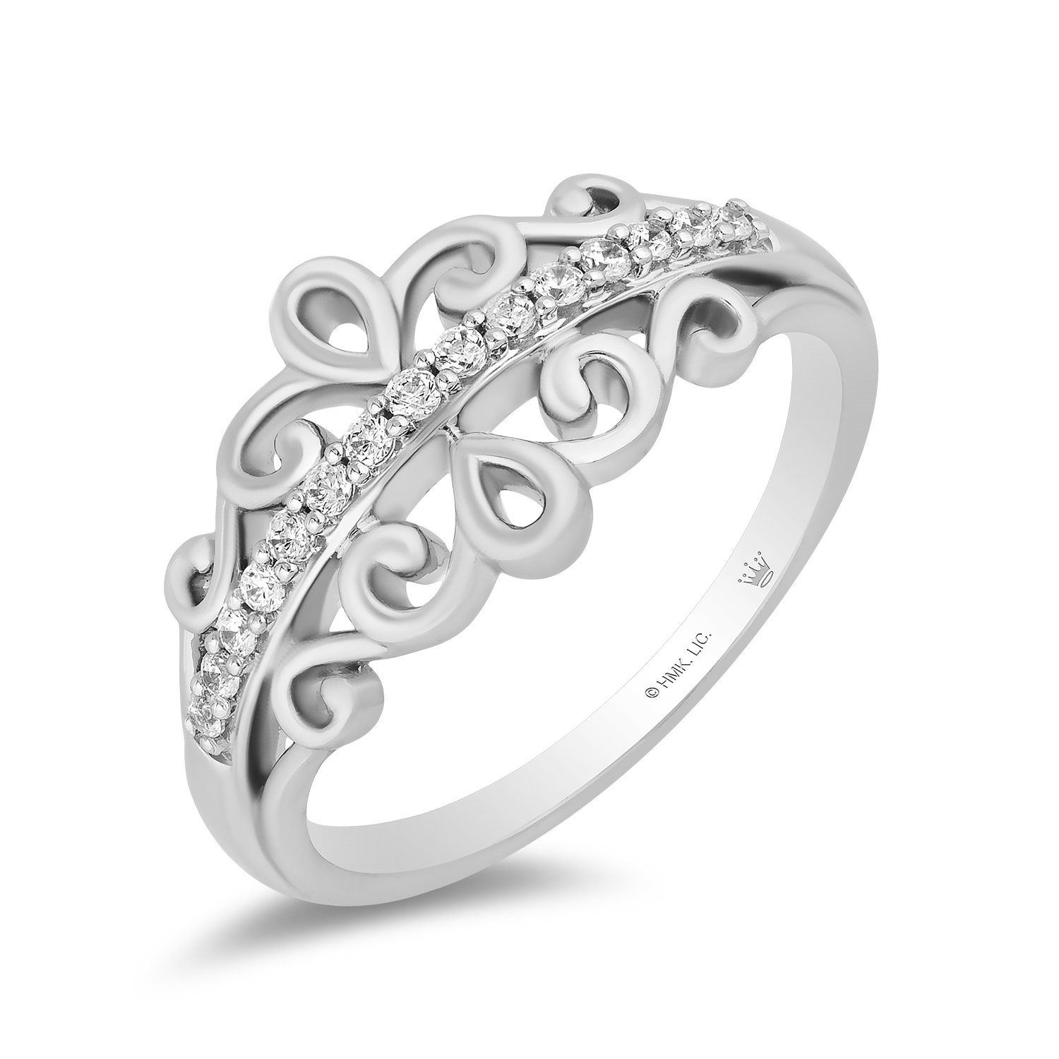 Hallmark Fine Jewelry Touch of Lace Ring in Sterling Silver with Diamo