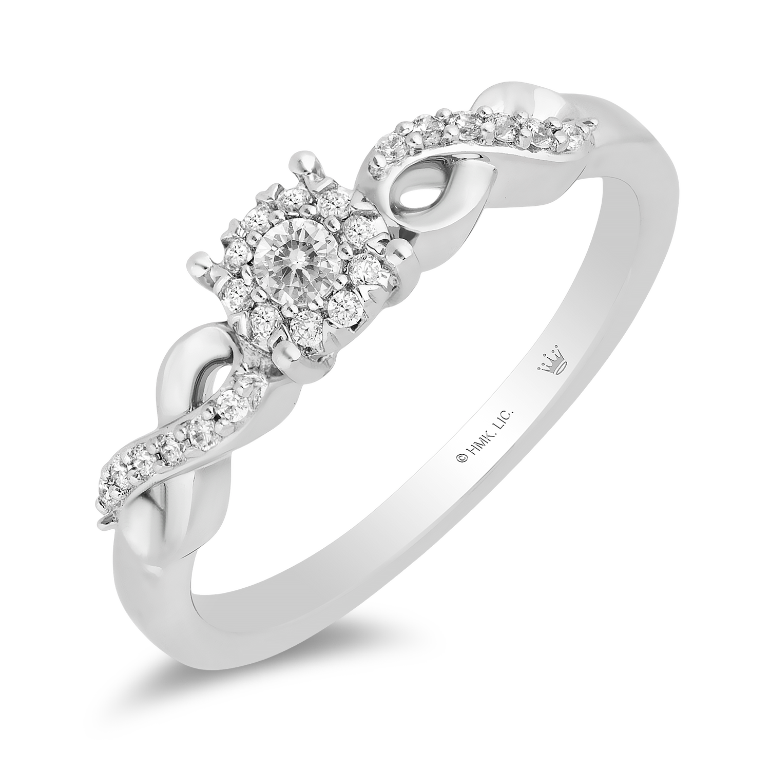 Hallmark Fine Jewelry Diamond Halo Criss-Cross Loop Promise Ring in Sterling Silver 8 by Hallmark Diamonds I Fine Jewelry