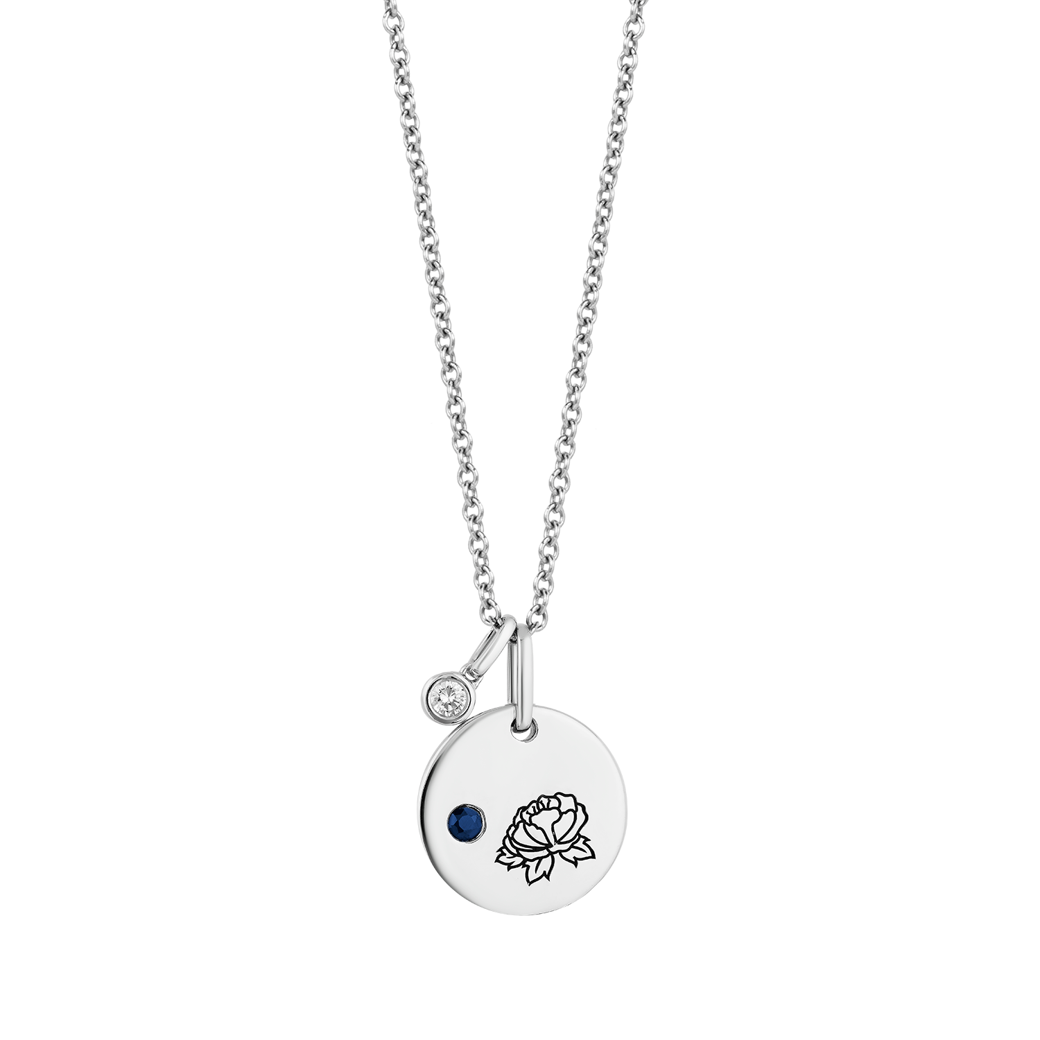 Hallmark Fine Jewelry September Flower of the Month Pendant in Sterlin
