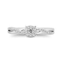Load image into Gallery viewer, Hallmark Fine Jewelry Diamond Halo Criss-Cross Promise Ring in Sterling Silver

