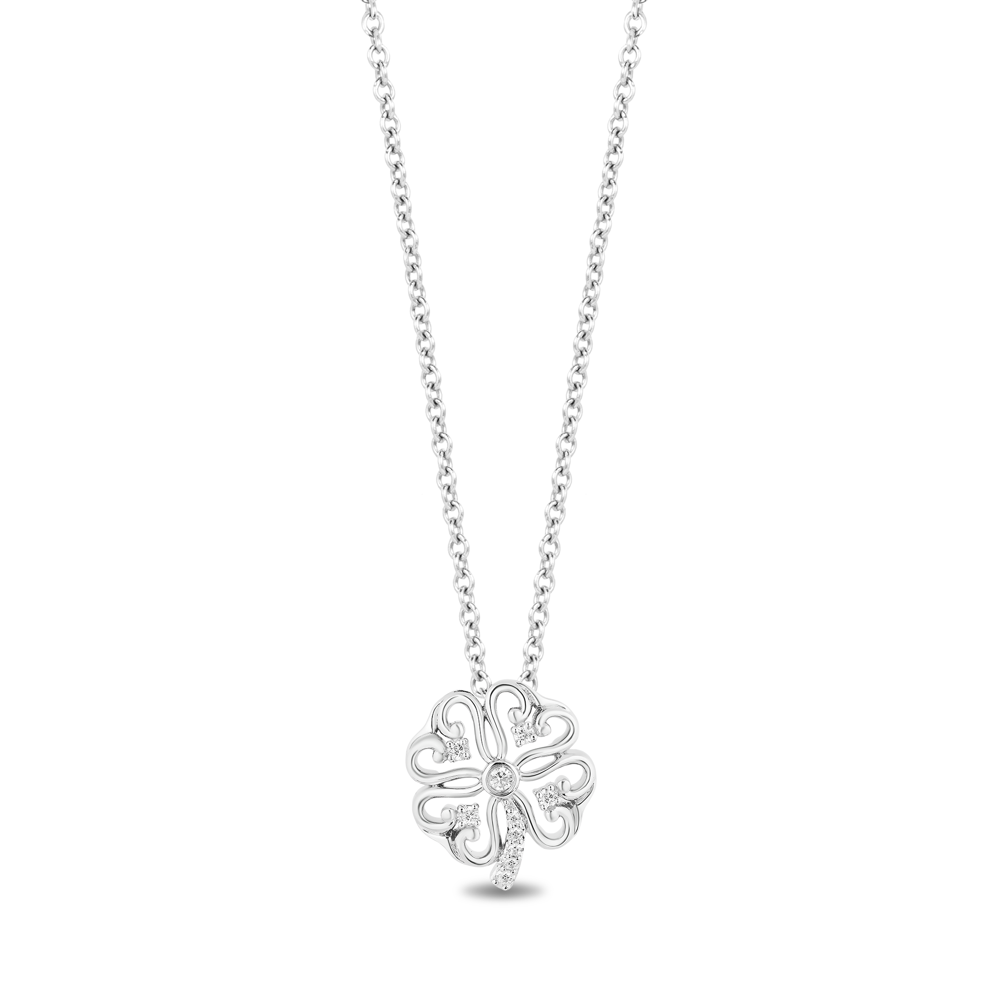 Black and White Clover Necklace