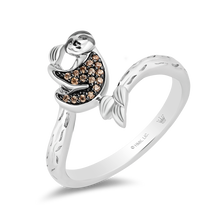 Load image into Gallery viewer, Hallmark Fine Jewelry Sloth Ring in Sterling Silver with Champagne Diamonds
