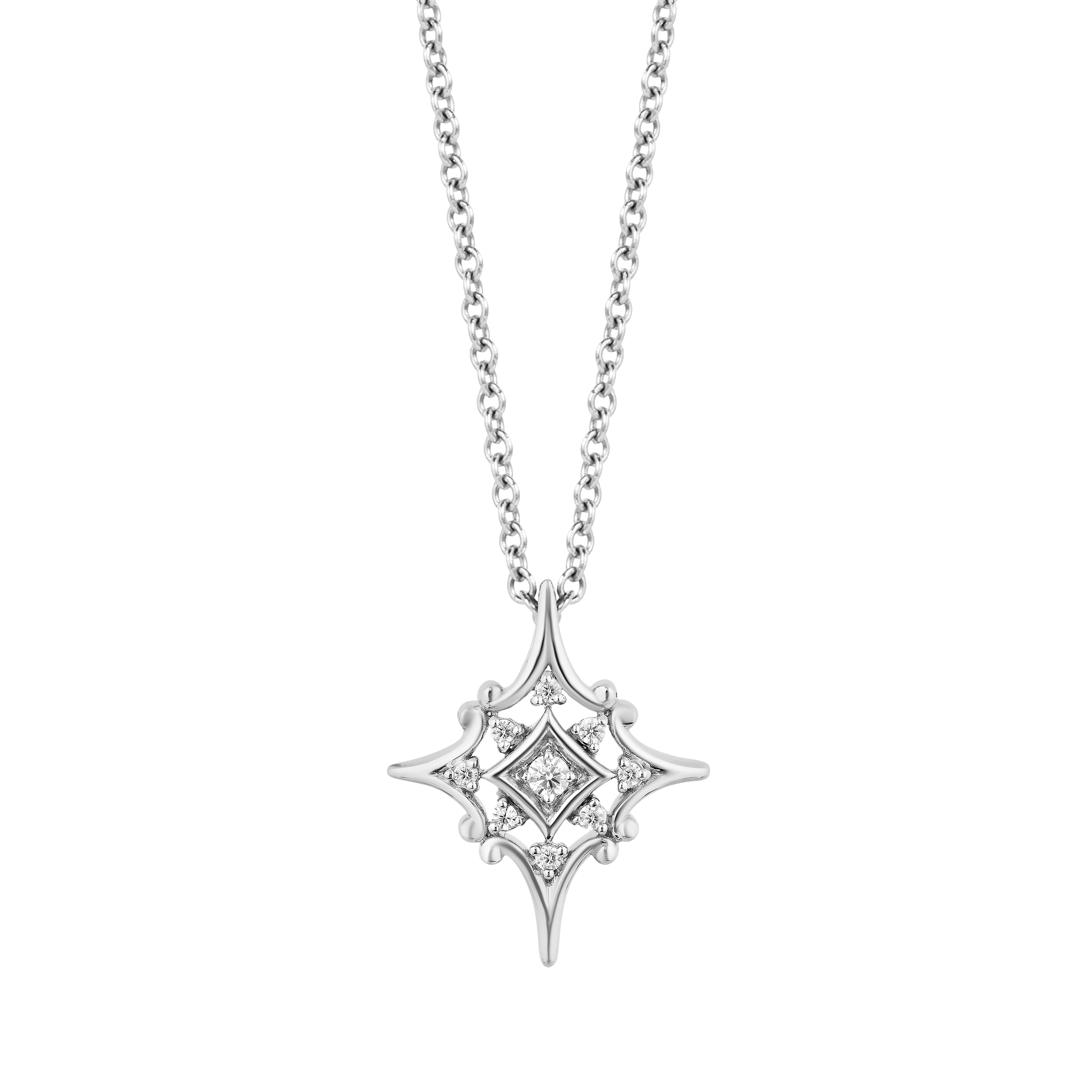 Hallmark Fine Jewelry Filigree Shining Star Diamond Pendant in Sterling