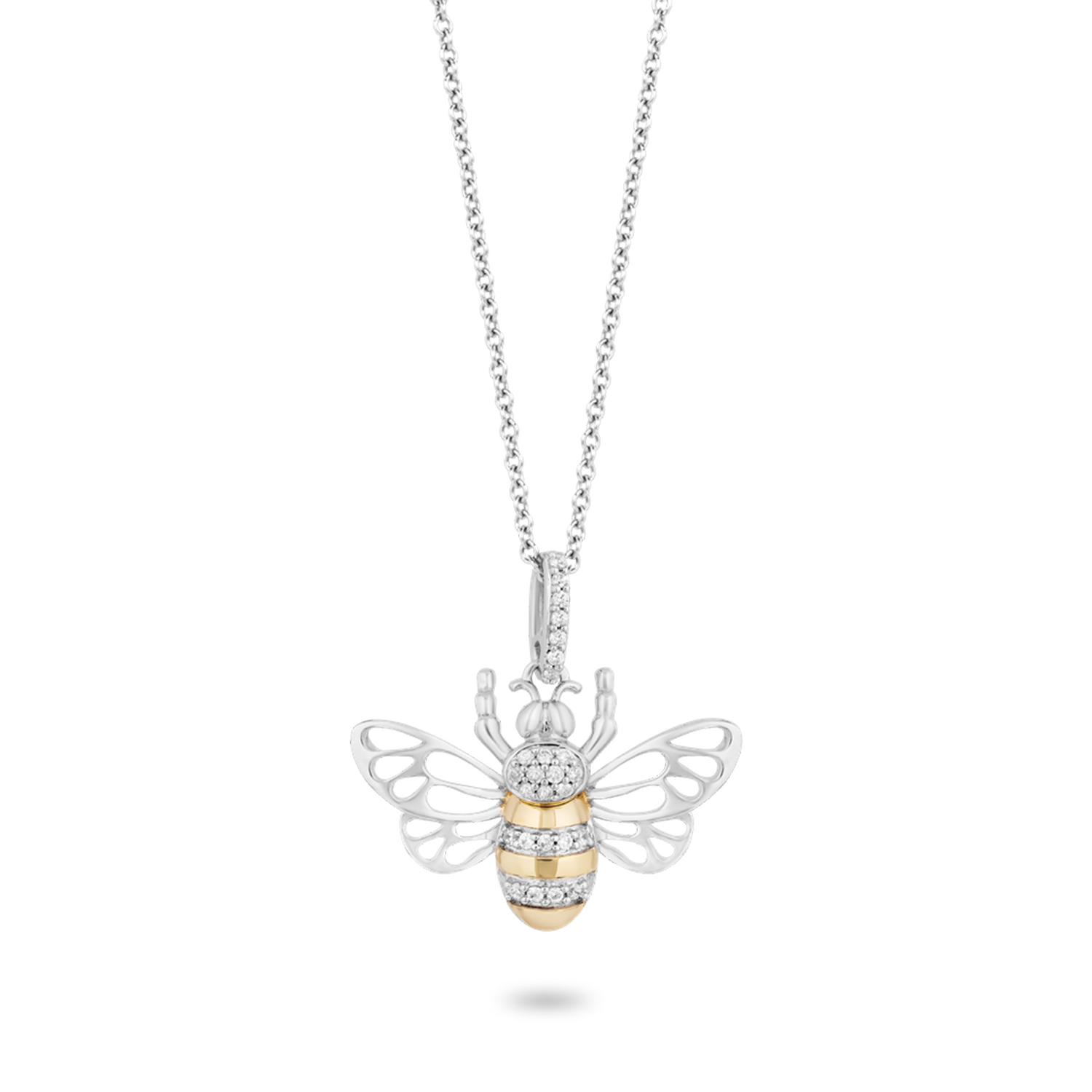 Hallmark Fine Jewelry Honey Bee Diamond Pendant in Sterling Silver
