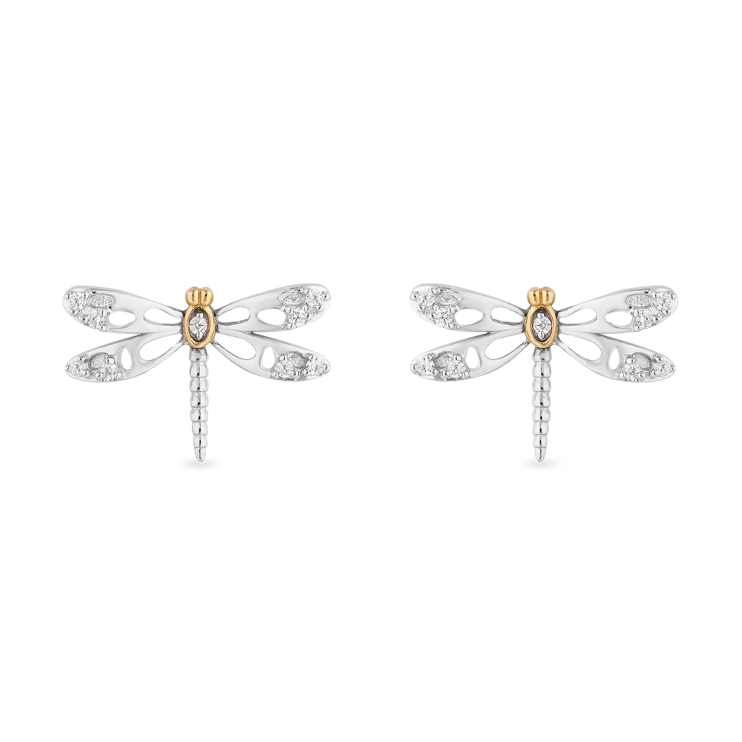 White gold dragonfly earrings deals