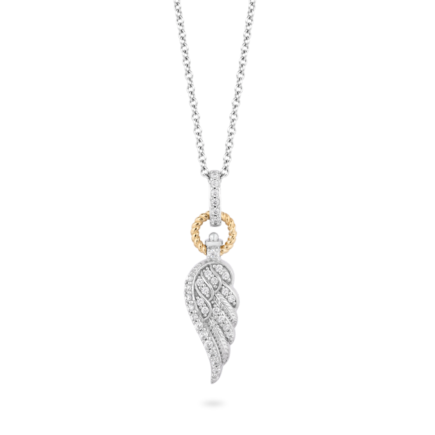Hallmark Fine Jewelry Angel Wings Diamond Pendant in Sterling Silver &  Yellow Gold
