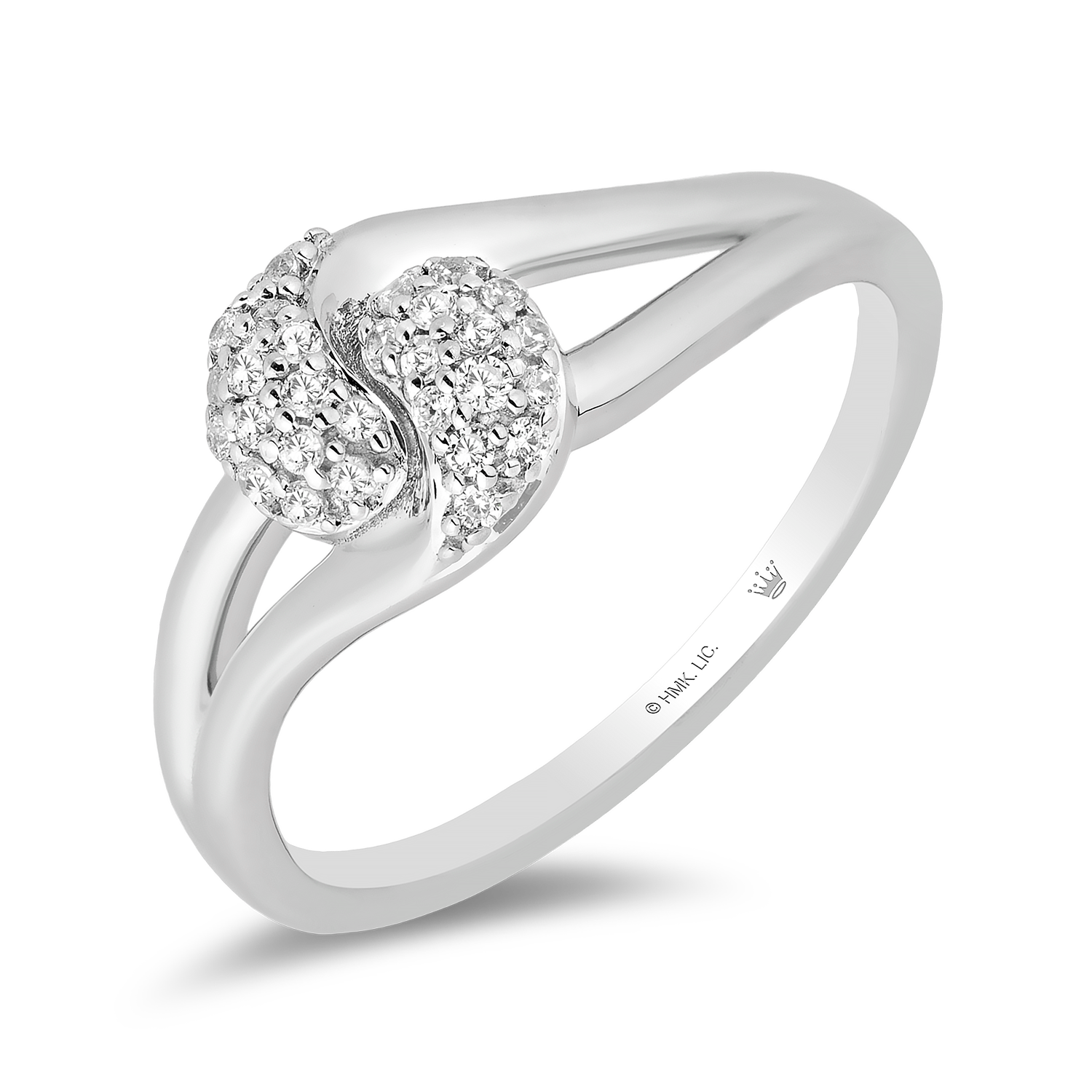 Hallmark Fine Jewelry Loving Embrace Ring in Sterling Silver with 1/6 Cttw of Diamonds