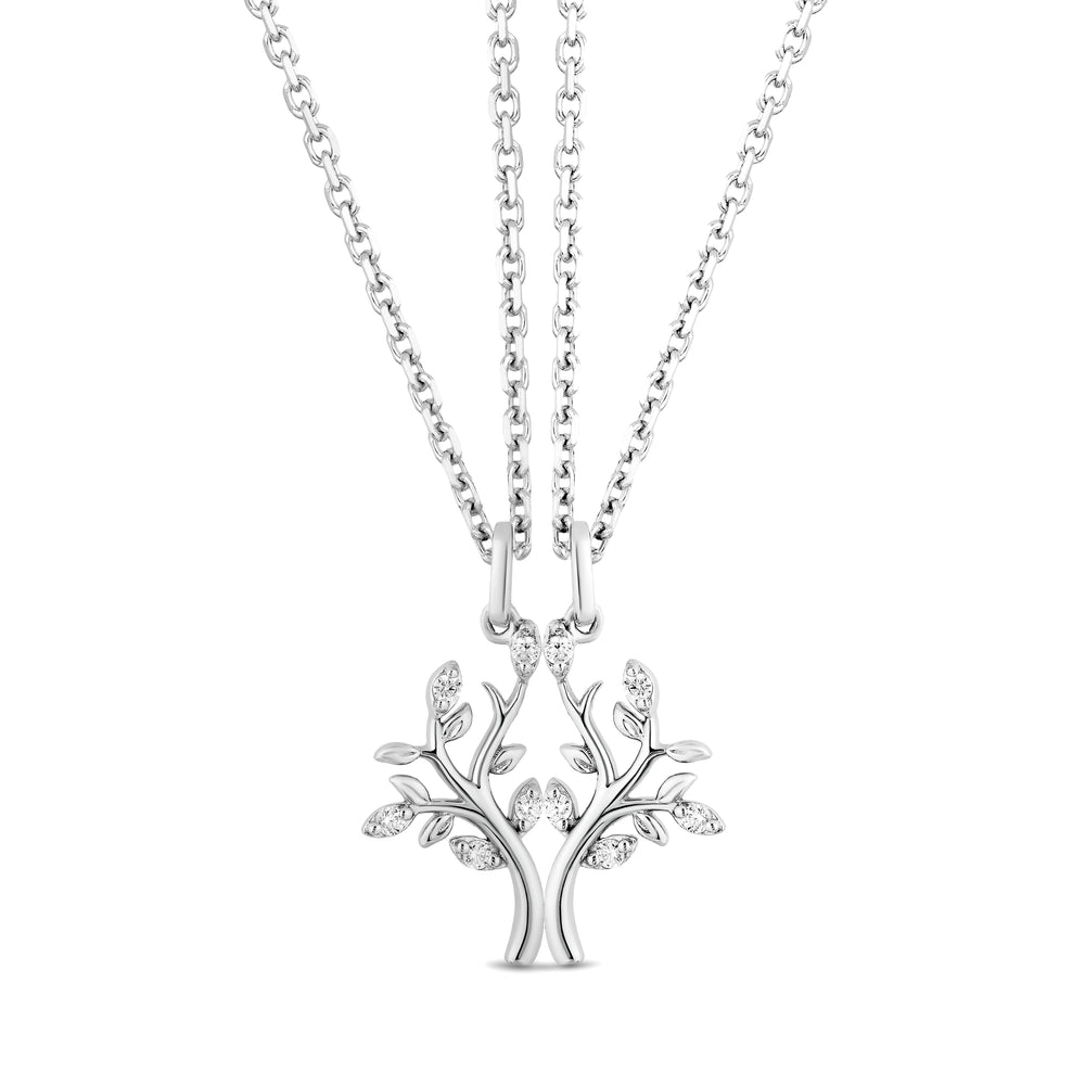 Hallmark Fine Jewelry Sterling Silver Tree of Life Pendant Necklace with Diamonds