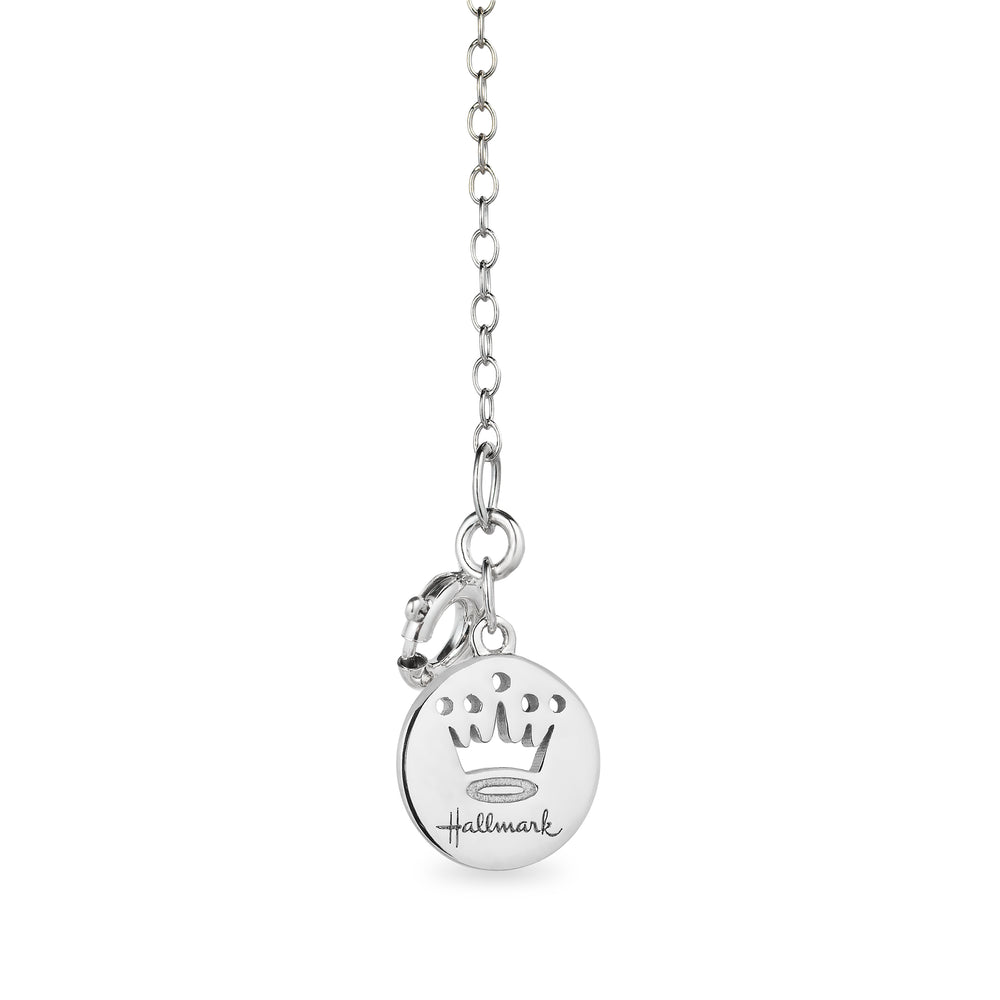 Hallmark Fine Jewelry Sterling Silver and 10K Rose Gold Beloved Editorial Pendant Necklace with Diamonds