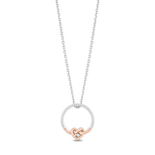 Load image into Gallery viewer, Hallmark Fine Jewelry Sterling Silver and 10K Rose Gold Infinity Heart Pendant Necklace with Diamonds
