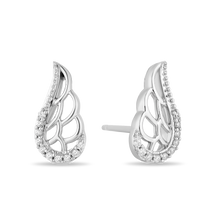 Load image into Gallery viewer, Hallmark Fine Jewelry Soaring Wing Stud Earrings in Sterling Silver with Diamonds
