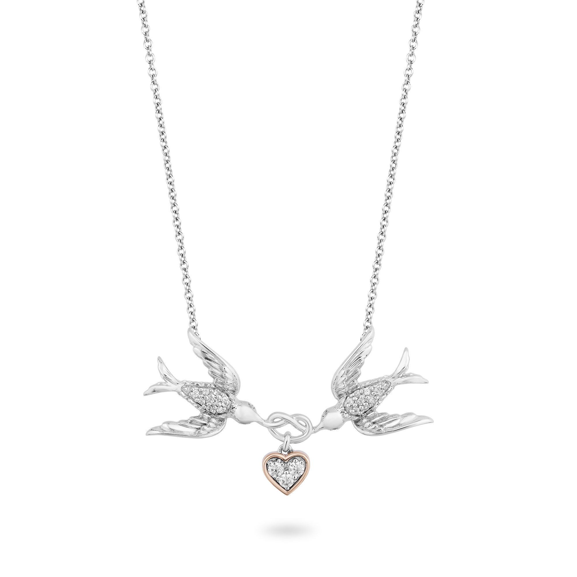Ervanur Zircon Stone Angel Wings Heart Necklace - Trendyol