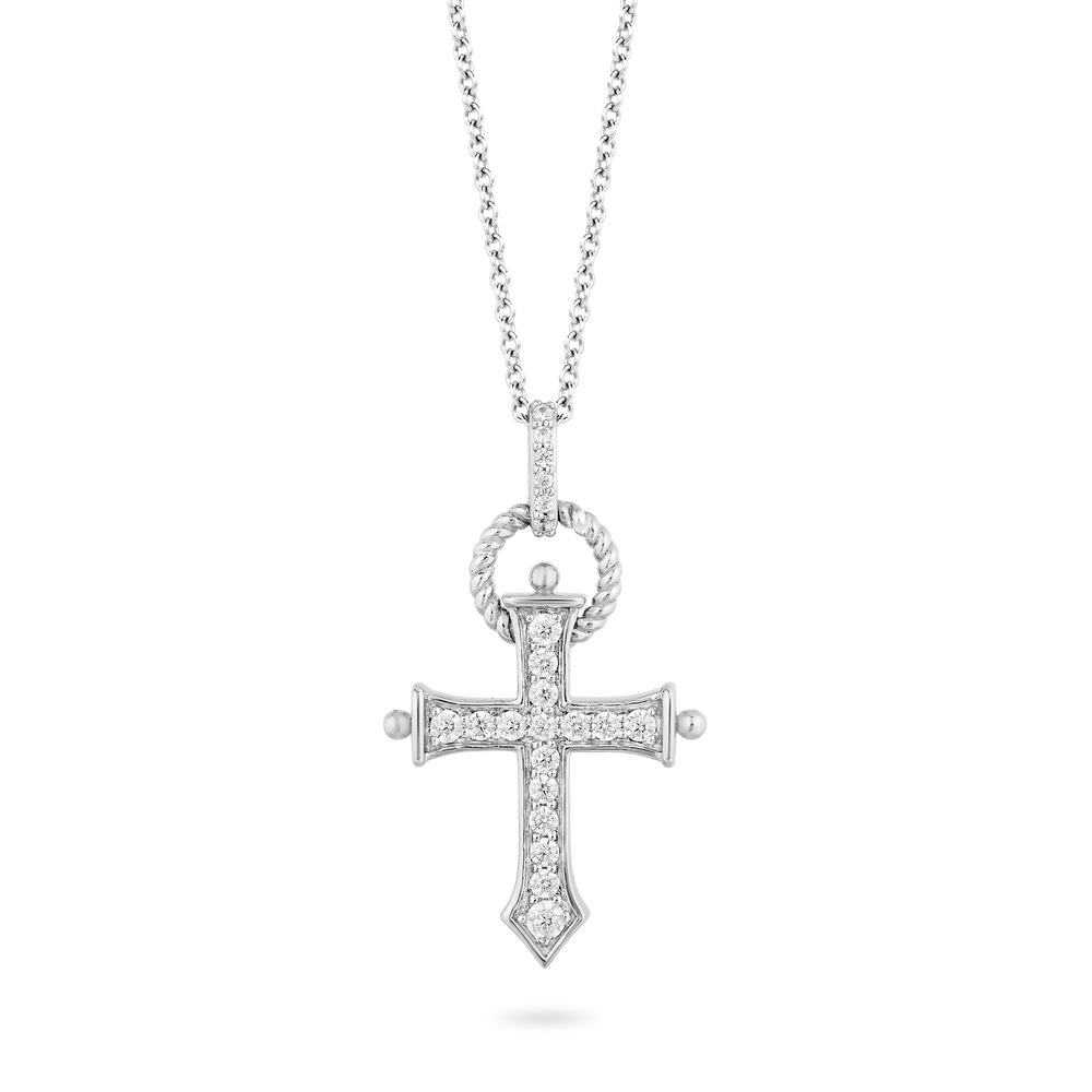 Hallmark Fine Jewelry Cross Diamond Pendant in Sterling Silver With 1/3 CTTW View 1