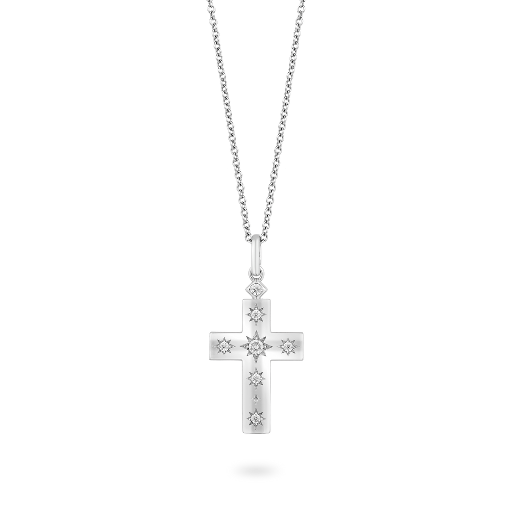 Hallmark Fine Jewelry Cross Diamond Pendant in Sterling Silver View 1