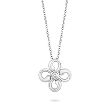 Load image into Gallery viewer, Hallmark Fine Jewelry Modern Clover Diamond Pendant in Sterling Silver View 1
