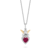 Load image into Gallery viewer, Hallmark Fine Jewelry Cherub with Heart Pendant &amp; Created Ruby View 1
