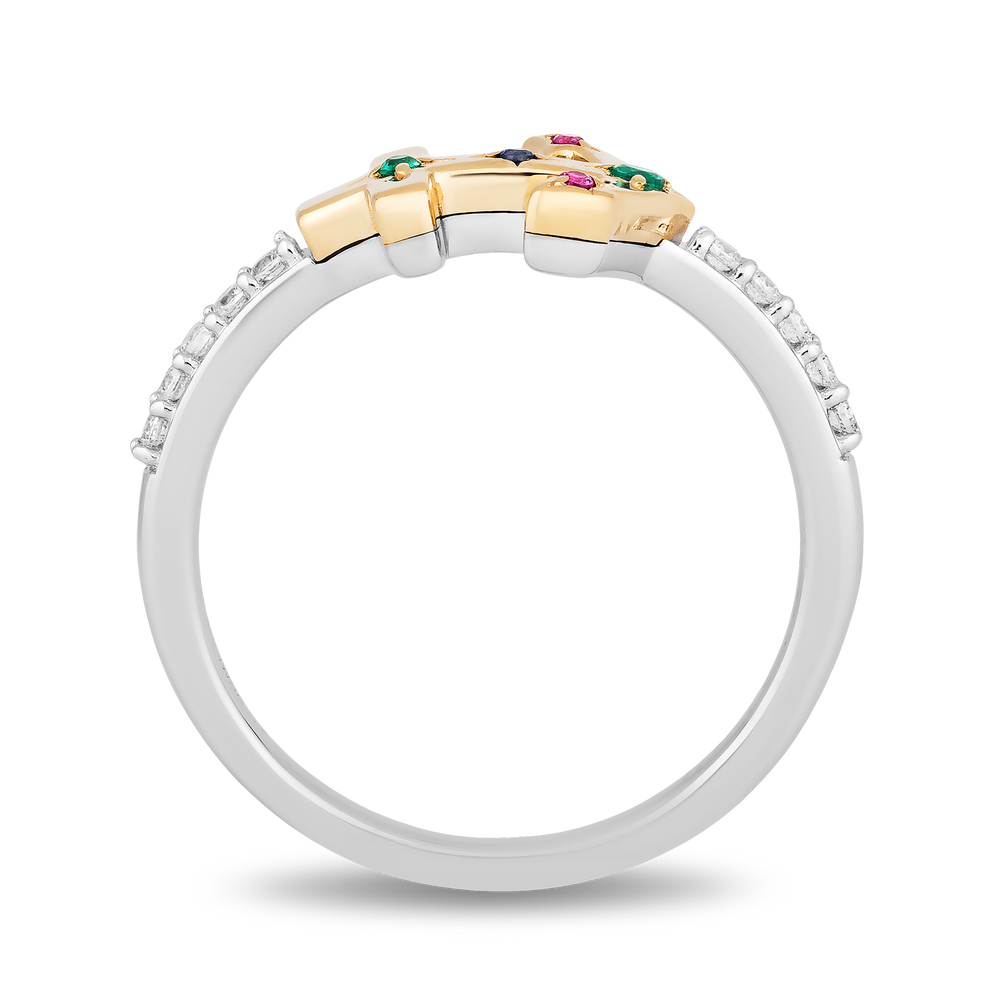 Hallmark Fine Jewelry Anchor Diamond Ring in Yellow Gold & Sterling Silver View 1