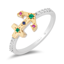 Load image into Gallery viewer, Hallmark Fine Jewelry Anchor Diamond Ring in Yellow Gold &amp; Sterling Silver View 1
