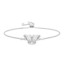 Load image into Gallery viewer, Hallmark Fine Jewelry Butterfly Bolo Diamond Bracelet in Sterling Silver View 1
