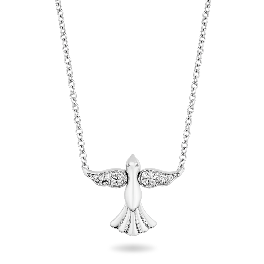 Hallmark Fine Jewelry Dove in Flight Diamond Pendant in Sterling Silver View 1