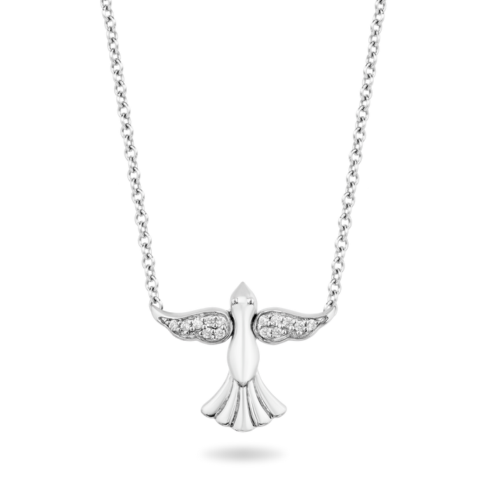 Hallmark Fine Jewelry Dove in Flight Diamond Pendant in Sterling Silver View 1