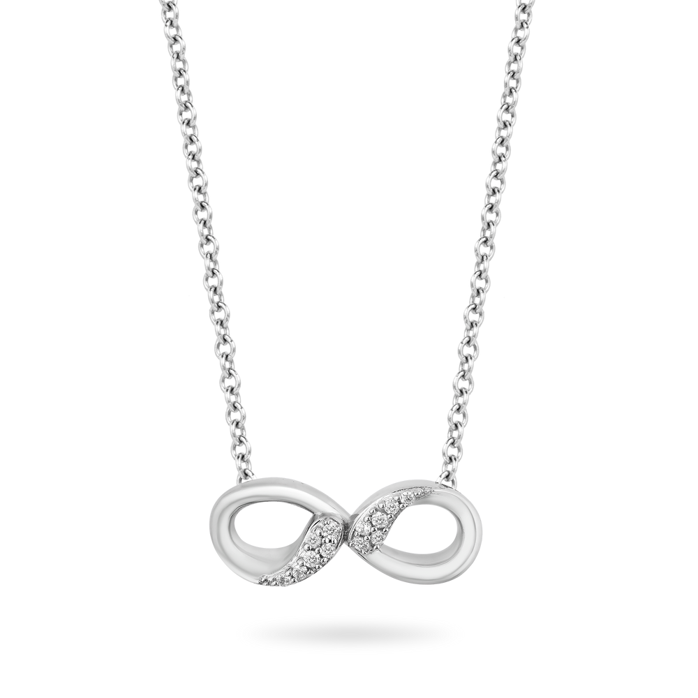Hallmark Fine Jewelry Modern Infinity Diamond Pendant in Sterling Silver View 1