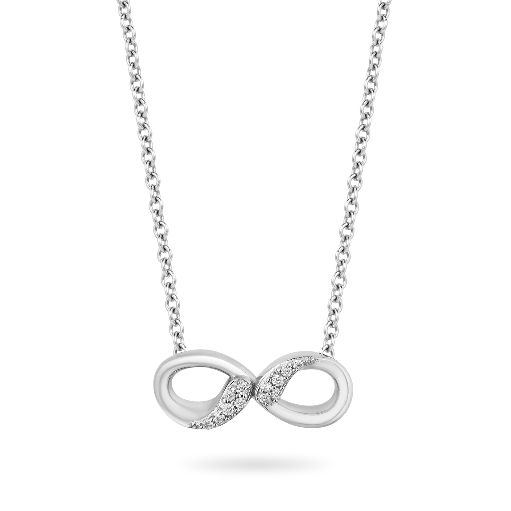 Hallmark Fine Jewelry Modern Infinity Diamond Pendant in Sterling