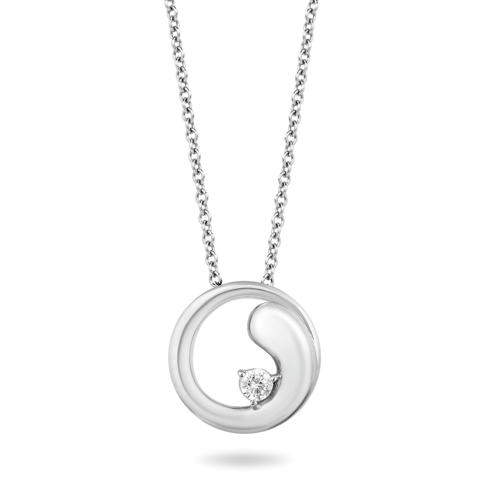 Hallmark Fine Jewelry Graceful Swirl Diamond Pendant in Sterling Silver Diamonds View 1