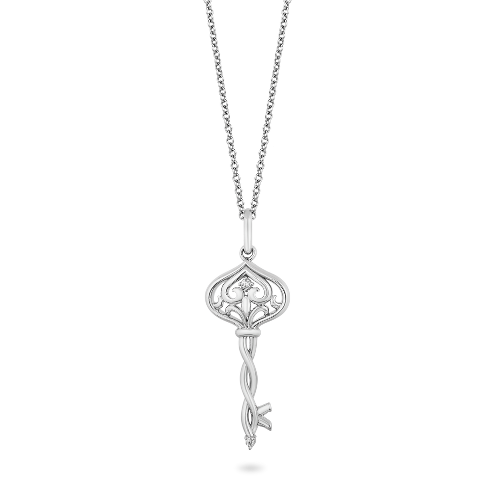Hallmark Fine Jewelry Filigree Key To Romance Diamond Pendant in Sterling Silver View 1