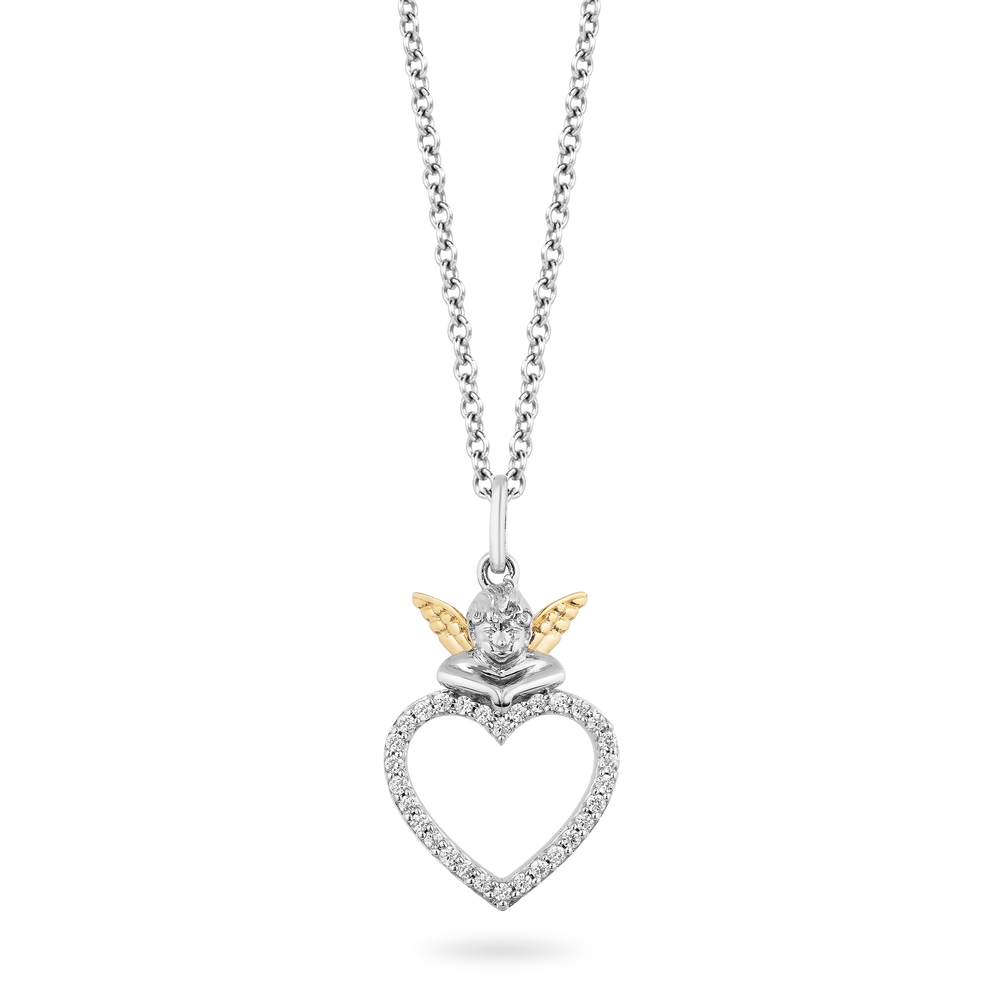 Hallmark Fine Jewelry Cherub with Heart Pendant in Sterling Silver View 1