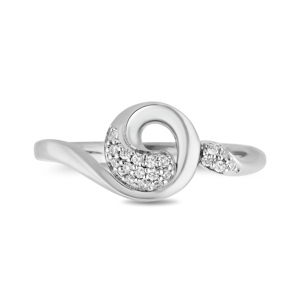 Hallmark Fine Jewelry Swirl Diamond Ring in Sterling Silver Diamonds View 1