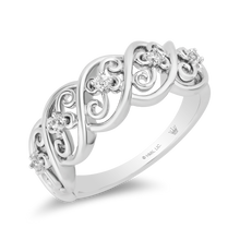 Load image into Gallery viewer, Hallmark Fine Jewelry Filigree Fashion Wide Band Diamond Ring in Sterling Silver View 1
