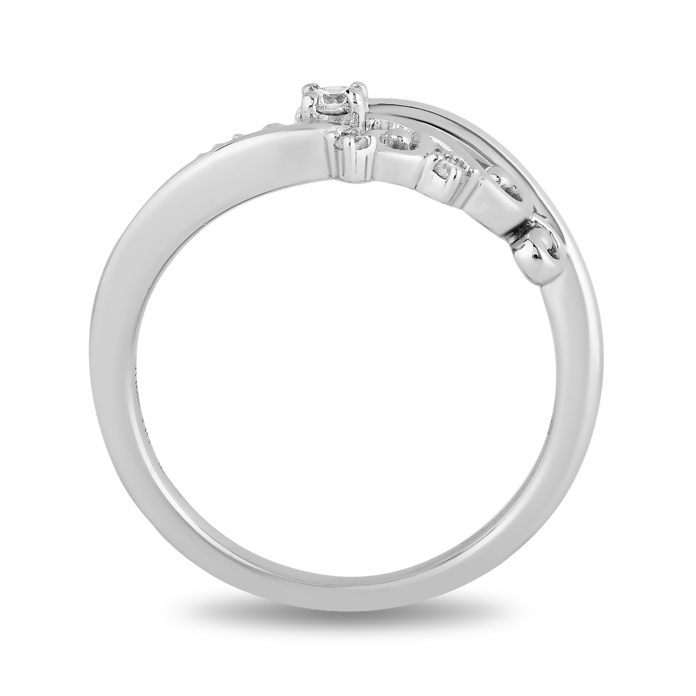 Hallmark Fine Jewelry Filigree Swirl Tapered Fashion Diamond Ring in Sterling Silver View 1