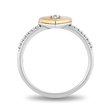 Load image into Gallery viewer, Hallmark Fine Jewelry Puffed Heart Diamond Ring in Yellow Gold &amp; Sterling Silver View 1
