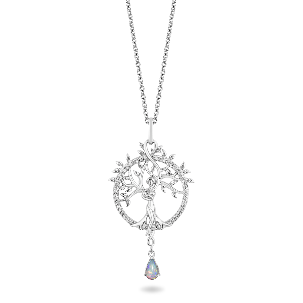 Hallmark Fine Jewelry Medallion Mother of Earth Diamond Pendant in Sterling Silver & Created Opal View 1