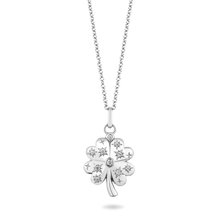 Load image into Gallery viewer, Hallmark Fine Jewelry Clover Diamond Pendant in Sterling Silver View 1
