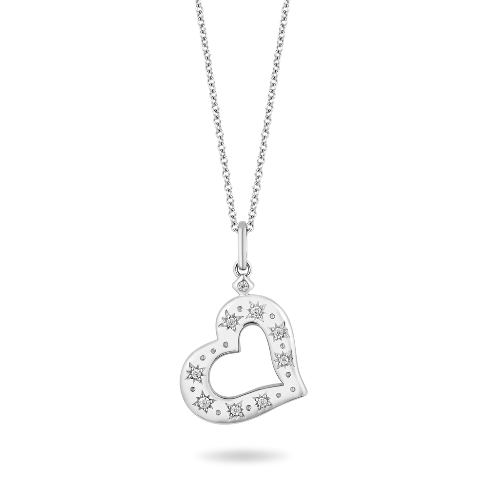 Hallmark Fine Jewelry Heart Diamond Pendant in Sterling Silver View 1