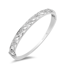 Load image into Gallery viewer, Hallmark Fine Jewelry Teardrop Lace Bangle in Sterling Silver with Diamonds

