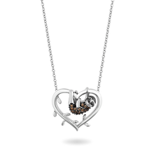 Load image into Gallery viewer, Hallmark Fine Jewelry Sloth Heart Necklace in Sterling Silver with Champagne Diamonds
