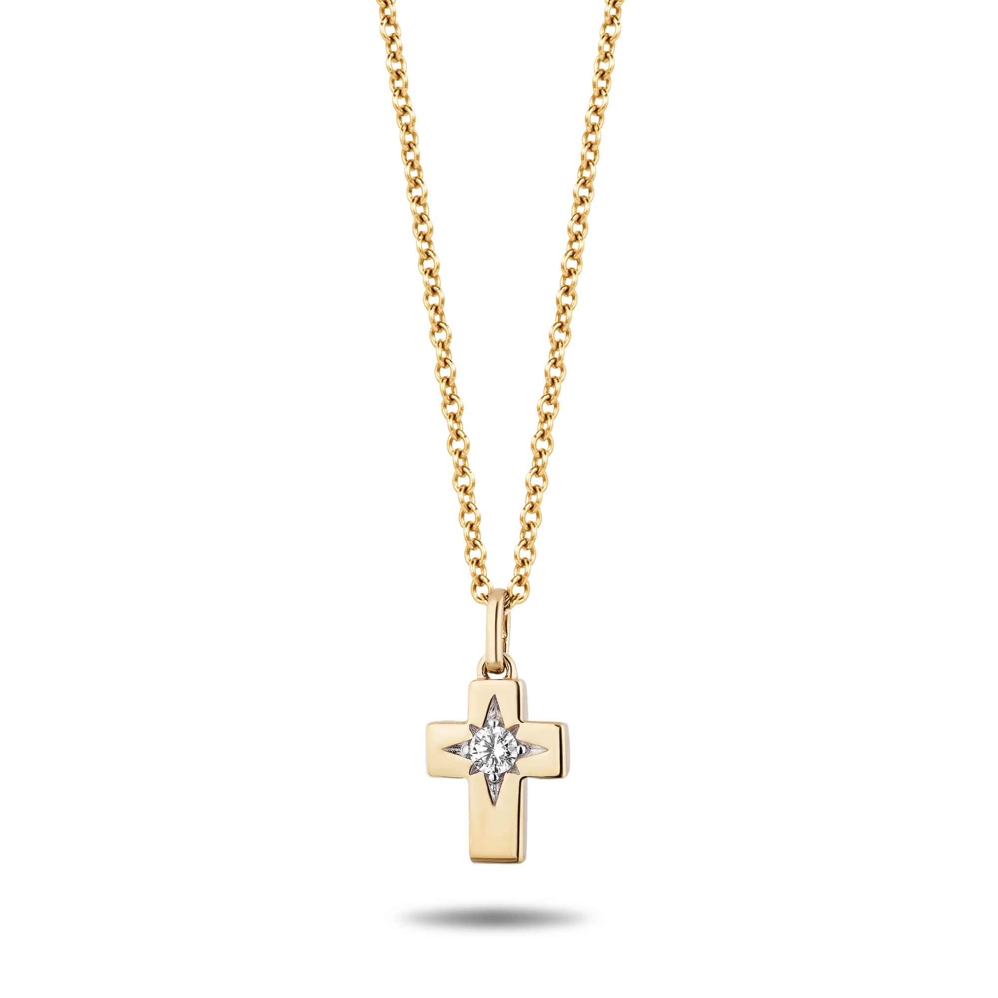 Hallmark Fine Jewelry Minimalist Cross Pendant in 14K Yellow Gold with