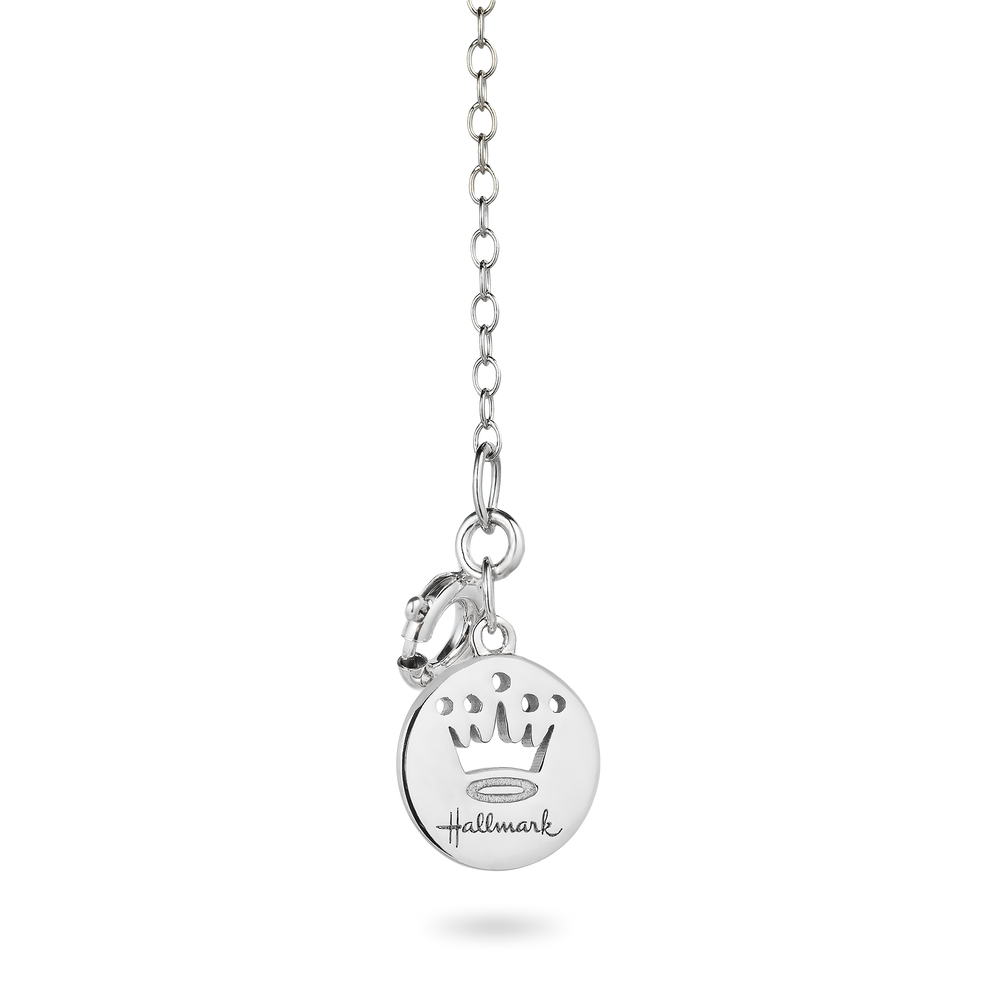 Hallmark Fine Jewelry Dolphin Mama & Baby Pendant in Sterling Silver with Blue & White Diamonds