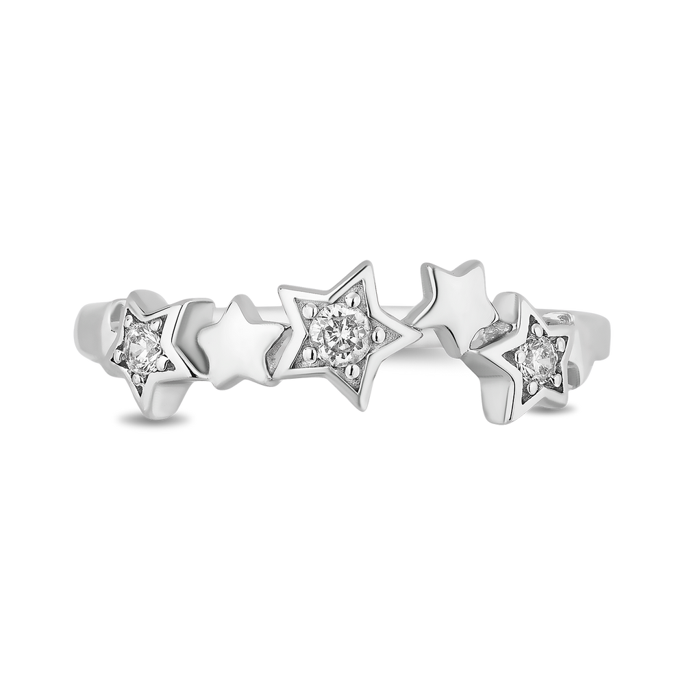 Hallmark Fine Jewelry Scattered Star Ring in Sterling Silver with Diamonds