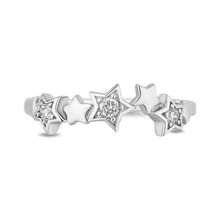 Load image into Gallery viewer, Hallmark Fine Jewelry Scattered Star Ring in Sterling Silver with Diamonds
